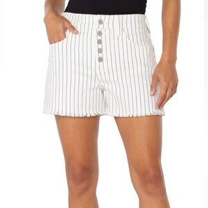 NWT Altar’d State Striped White High-Rise Button-Front Women’s Shorts - Size 11